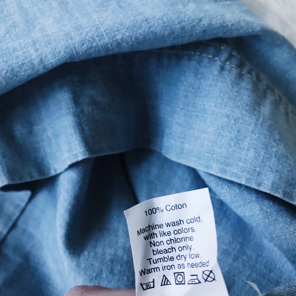Madewell Chambray Lace-up Shift Dress - Picture 8 of 8